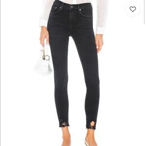 Agolde Sophie distressed bottom in black SHOUT